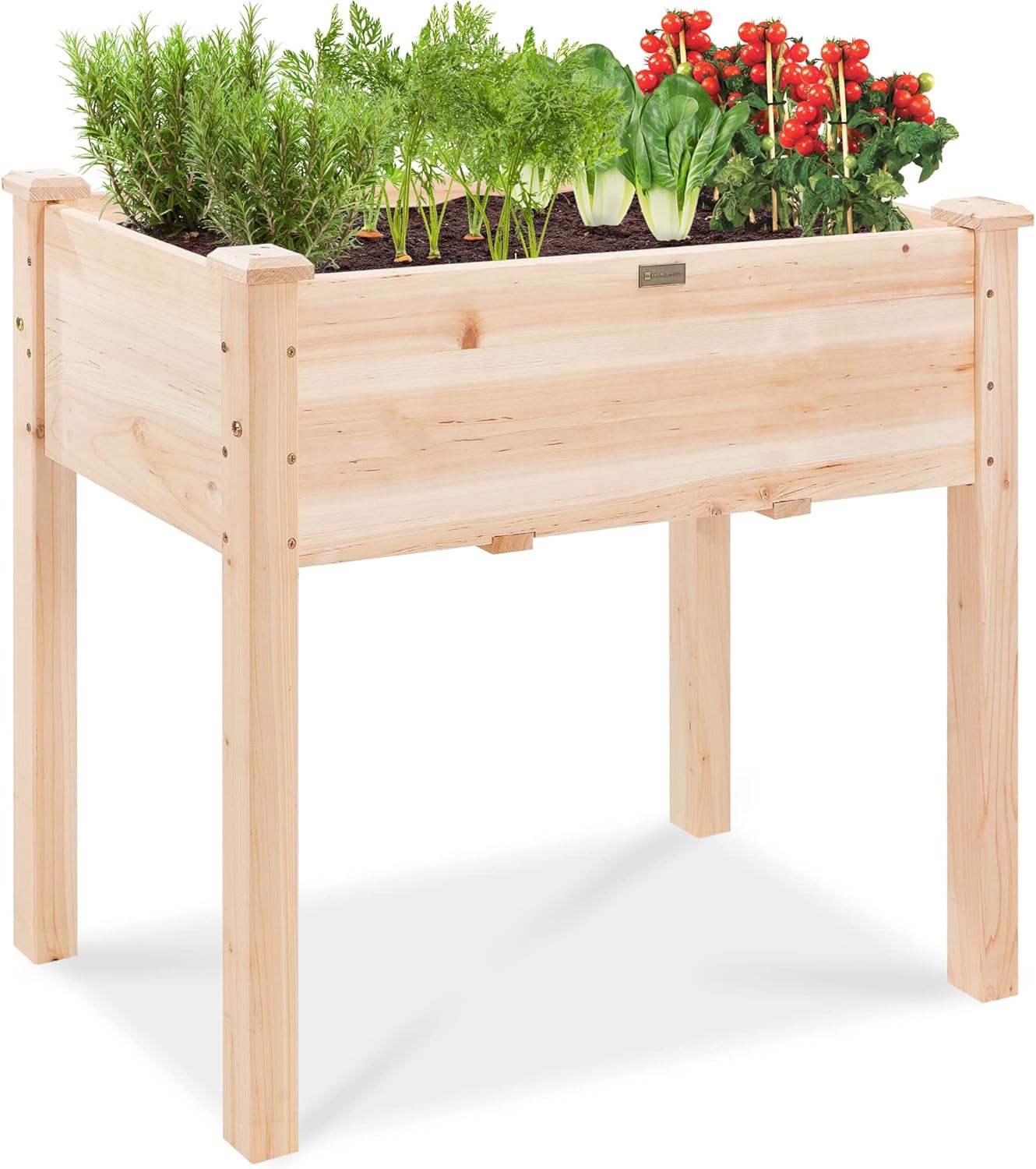 Raised Garden Bed - 34x18x30in Raised Garden Bed, Elevated Wood