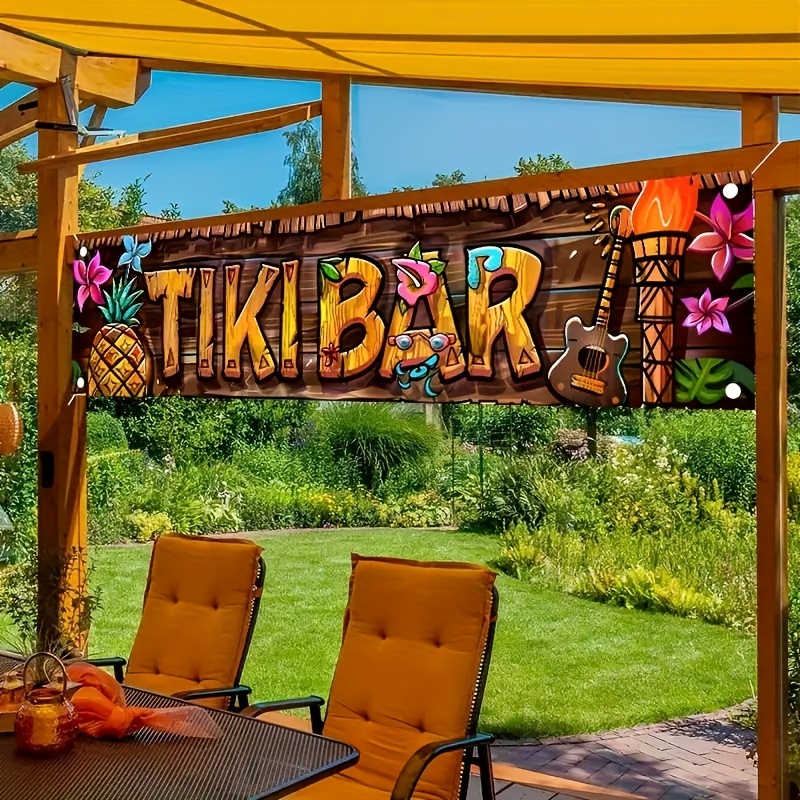 Indoor Herb Garden - Tiki Bar Banner Tropical Hawaiian Beach
