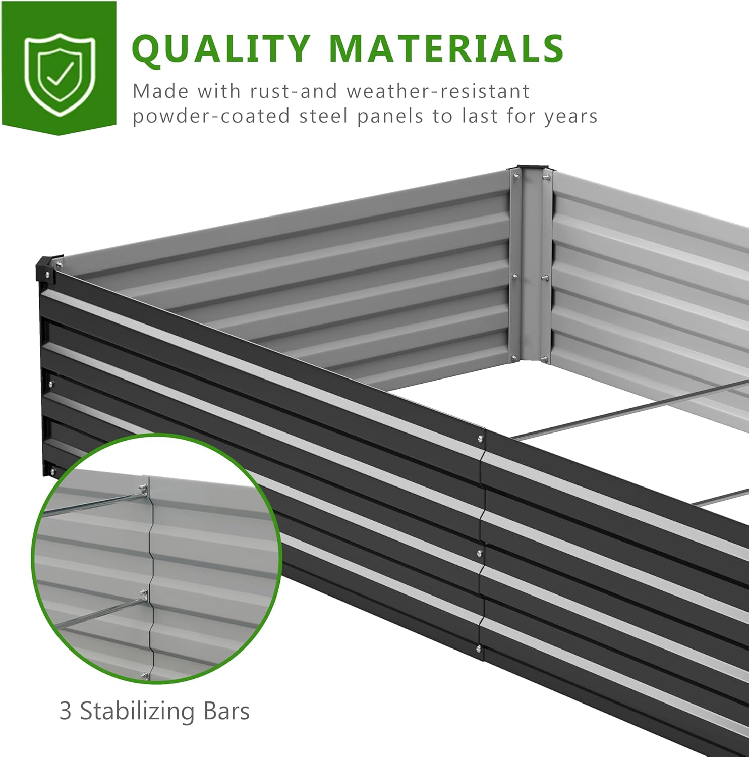 2PCS 10x3x1ft Galvanized Raise - огляд і ціна Raised Garden Bed