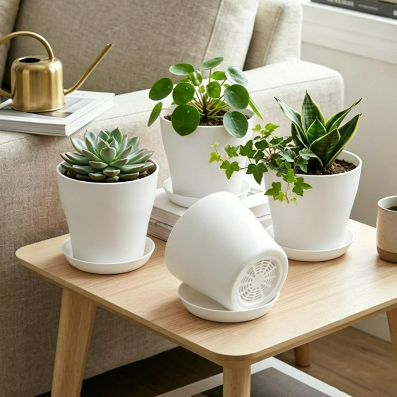 Plant Pot Set with Drainage Ho - огляд і ціна Indoor Herb Garden